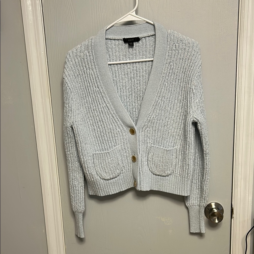 J. Crew Gray Chunky Knit Cardigan Sweater